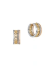 Birks Women's Muse Tri-tone 18k Gold & Diamond Huggie Hoop Earrings