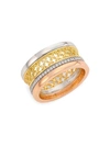 Birks Women's Muse Tri-tone 18k Gold & Diamond Ring