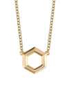 Birks Bee Chic 18k Yellow Gold Hexagon Pendant Necklace
