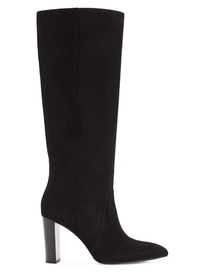 Paige Carmen Tall Suede Boots In Black