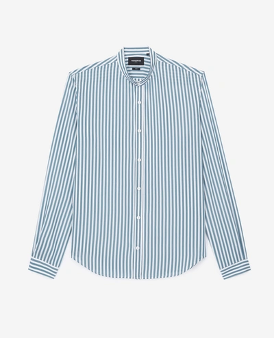 The Kooples Flowing Striped Green And White Shirt