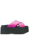 MARNI FLATFORM CROSSOVER SANDALS