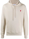 Ami Alexandre Mattiussi Beige Ami De Coeur Hoodie In Neutrals
