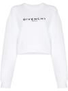 Givenchy Cropped Printed Cotton-jersey Sweatshirt In White