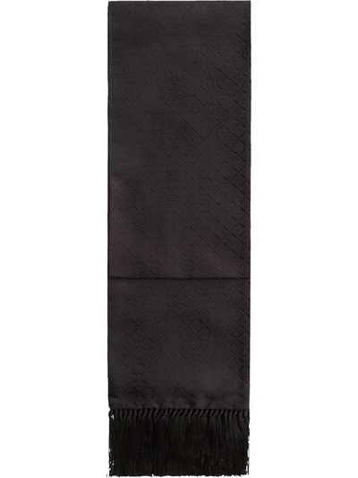 Dolce & Gabbana Jacquard Patterned Silk Scarf In Black