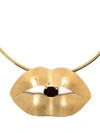 WOUTERS & HENDRIX LIPS AND GARNET PENDANT NECKLACE