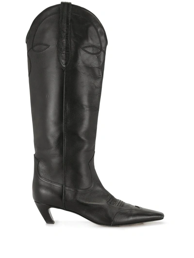 Khaite The Dallas 50mm Knee-high Boots In Black