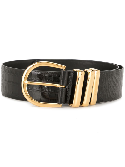 Khaite Bella Leather Belt In Black