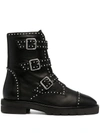 Stuart Weitzman Jesse Lift Studded Ankle Boots In Black