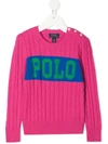 RALPH LAUREN LOGO CABLE-KNIT JUMPER