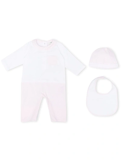 Fendi Two-tone Babygrow Set In Pink