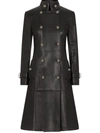 DOLCE & GABBANA BUTTONED LEATHER COAT