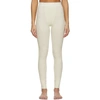 Skims Ribbed High-rise Stretch-cotton Leggings In Bone