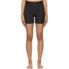 SKIMS BLACK COTTON RIB BOXER SHORTS