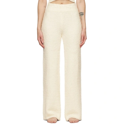 Skims Off-white Knit Cozy Lounge Trousers In Ivory