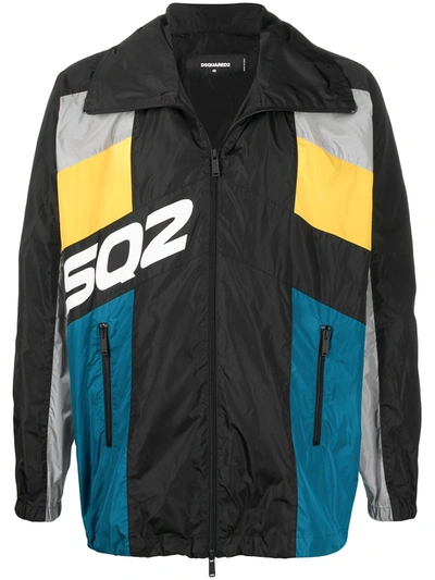 Dsquared2 Black Colour Block Windbreaker Jacket