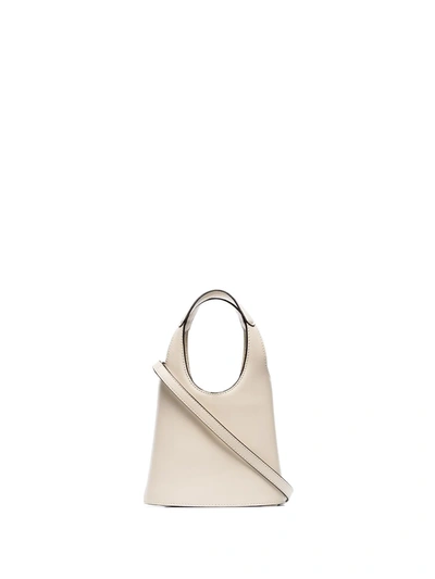 Staud Timmy Leather Crossbody Bucket Bag In Neutrals
