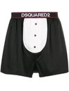 DSQUARED2 LOGO-TRIMMED TWO-TONE BOXER BRIEFS