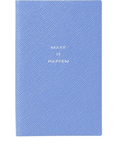 Smythson Panama Notebook In Nile Blue