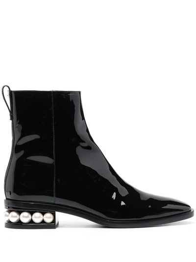 Nicholas Kirkwood Casati Pearl-embellished Ankle Boots In Black