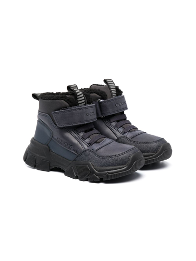 Geox Kids' Ankle-length Touch-strap Boots In Blue