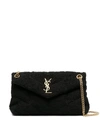 Saint Laurent Black Loulou Puffer Small Tweed Shoulder Bag In Black