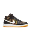 JORDAN AIR JORDAN 1 MID "BLACK/LASER ORANGE" SNEAKERS