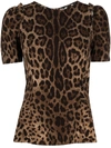 Dolce & Gabbana Leopard-print Top In Brown