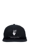 OFF-WHITE HAND OFF HATS IN BLACK COTTON,OMLB022R21FAB0031001