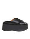 MARNI SANDALS IN LEATHER WITH PLATEAU COLOR BLACK,11667629