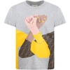 FENDI GREY T-SHIRT FOR KIDS WITH HANDS,JFI222 7AJ F0WG5