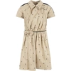 BURBERRY BEIGE DRESS FOR GIRL WITH STARS,8036470
