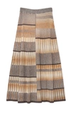 Simkhai Womens Espresso S Louise High-waist Knitted Midi Skirt S In Stripe