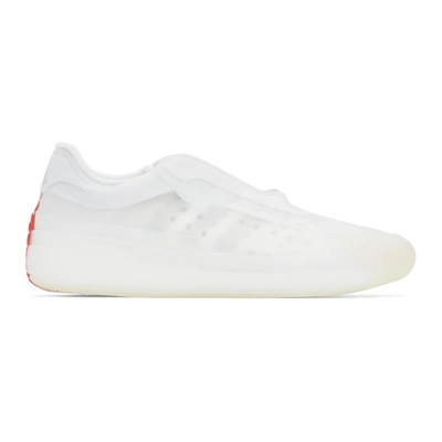 Adidas Originals White Prada Edition A+p Luna Rossa 21 Sneakers In Wh/sil/red