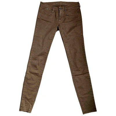 Pre-owned Gas Slim Jeans In Brown