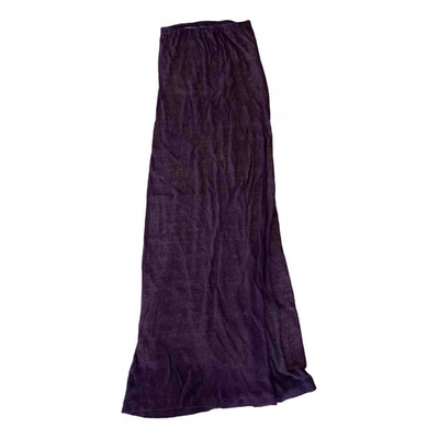 Pre-owned Stefanel Linen Maxi Dress In Purple