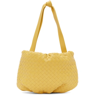 Bottega Veneta Small Leather Intrecciato Bulb Top-handle Bag In Yellow