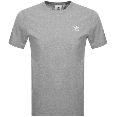 Adidas Originals Adicolor Essentials Logo-embroidered Cotton-jersey T-shirt In Medium Grey Heather/gray