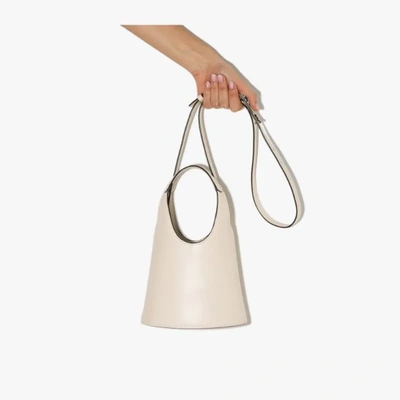 Staud Timmy Leather Crossbody Bucket Bag In Neutrals