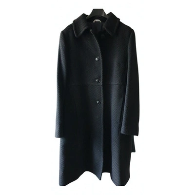 Pre-owned Stefanel Wool Coat In Black