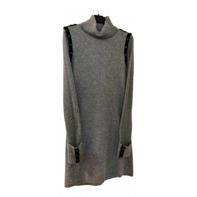 Pre-owned Stefanel Wool Mini Dress In Grey