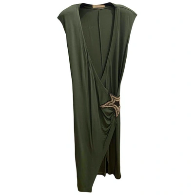 Pre-owned Pierre Balmain Mini Dress In Khaki