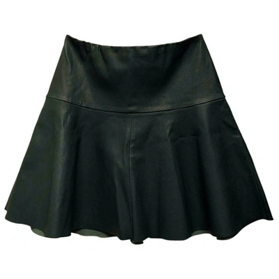 Pre-owned Stouls Leather Mini Skirt In Green