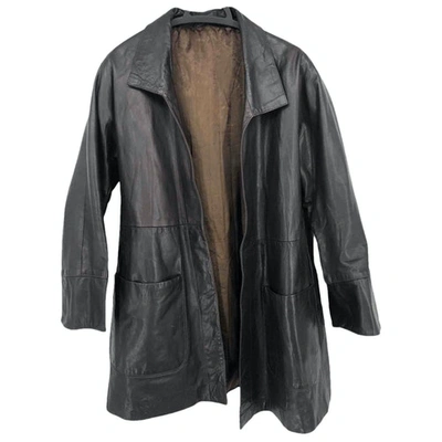 Pre-owned Loewe Leather Jacket In Brown