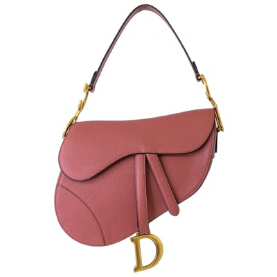 Pre-owned Dior Saddle Pink Leather Handbag