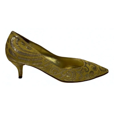 Pre-owned Dolce & Gabbana Cloth Heels In Gold