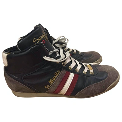 Pre-owned Serafini Leather High Trainers In Multicolour