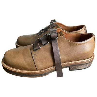 Pre-owned Damir Doma Leather Lace Ups In Camel