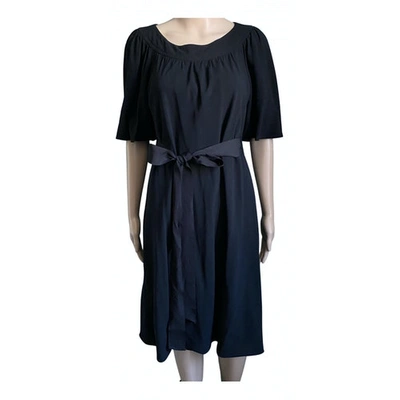 Pre-owned Akris Punto Wool Mid-length Dress In Black