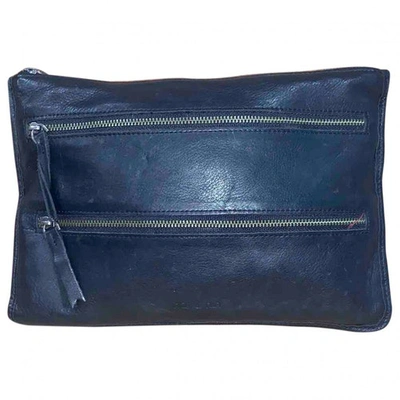 Pre-owned Nat & Nin Leather Clutch Bag In Black